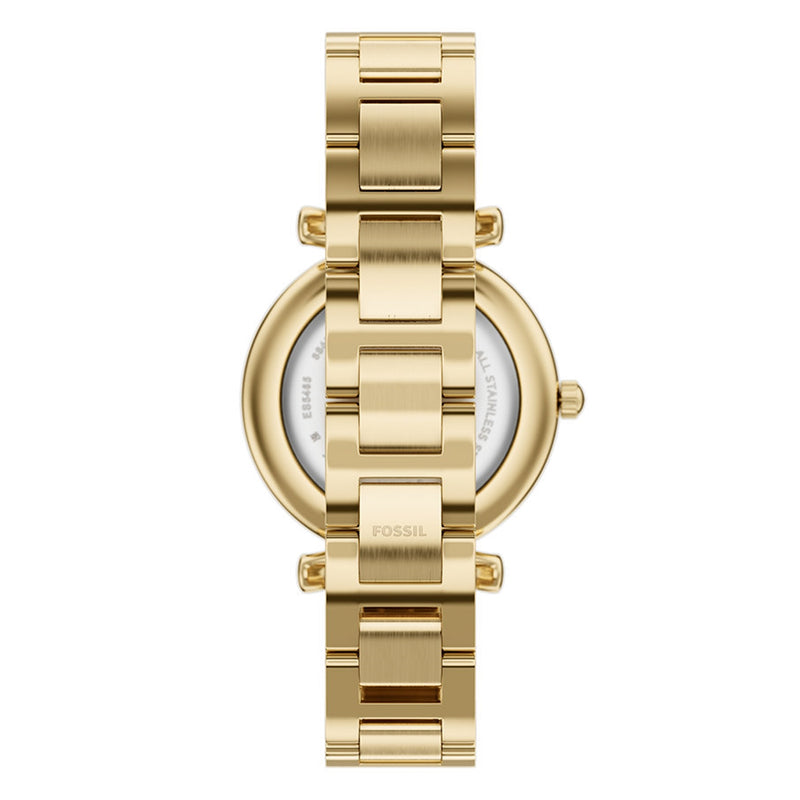 Fossil Carlie Round Gold Dial Watch ES5465-zoom-
