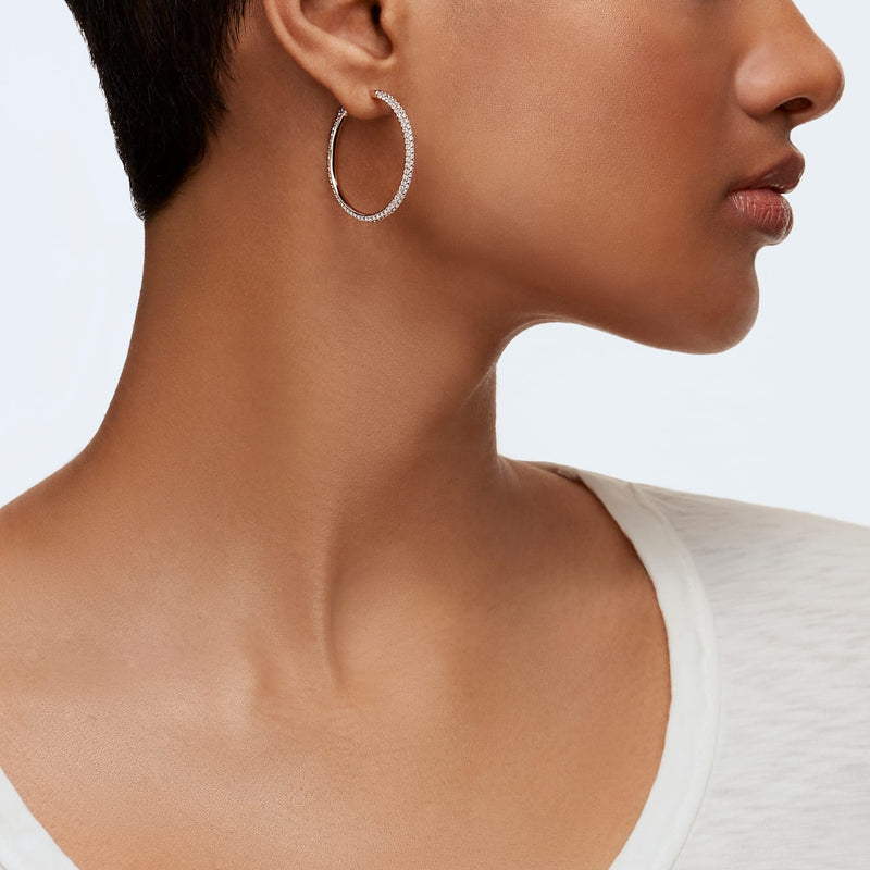 Swarovski Stone Hoop Silk Earrings 5383938-zoom-