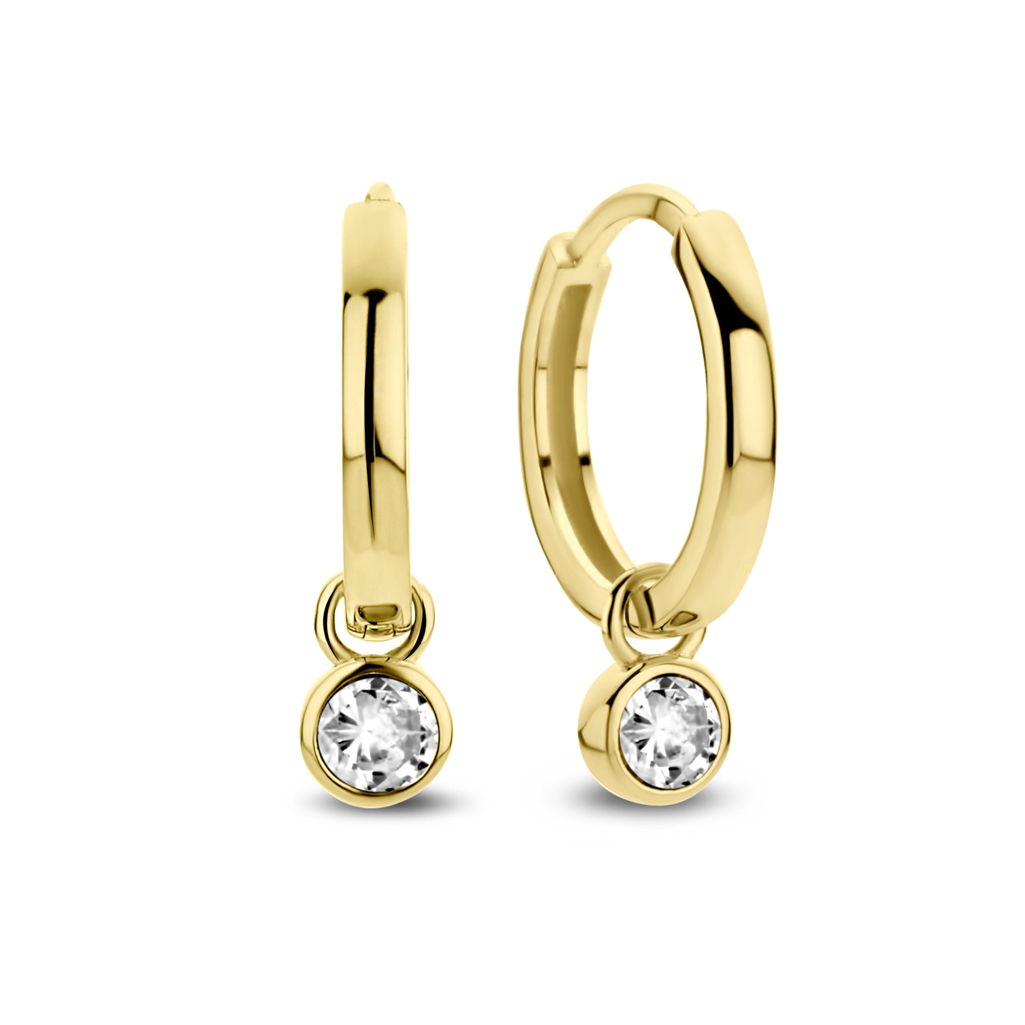 Violet Hamden Venus 925 Sterling Silver Gold-coloured Hoop Earrings with Birthstone VH360015-MAR