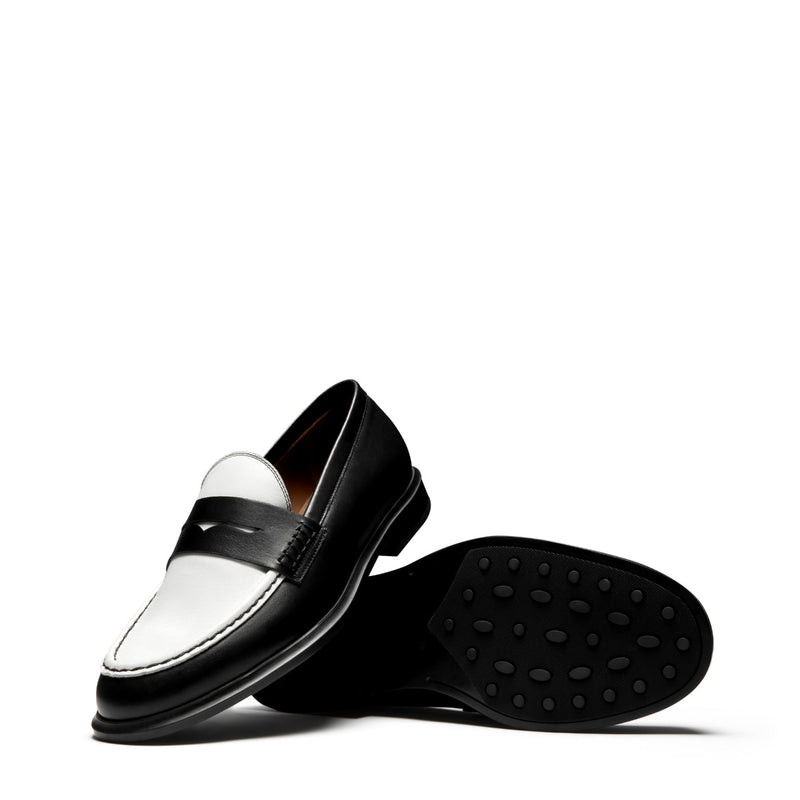 Isabel Bernard Vendôme Blandine Zwart en Wit Kalfsleren Loafers IB51015-10176-37-zoom-