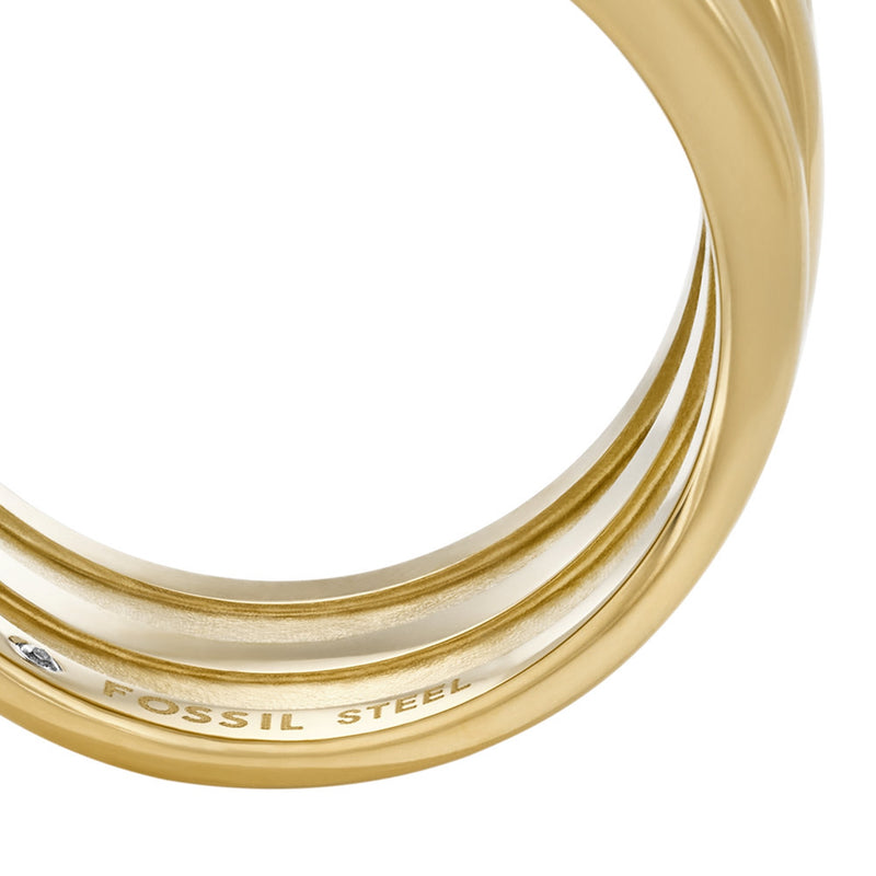 Fossil Sadie Gold Coloured Ring JF048347109-zoom-