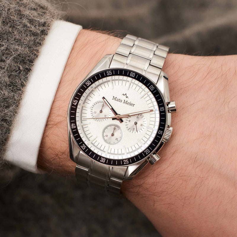 Mats Meier Arosa Racing Chronograaf Herenhorloge Zilverkleurig MM50018-zoom-