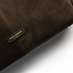 Isabel Bernard Honoré Grace dark brown suede shoulder bag IB25093-131