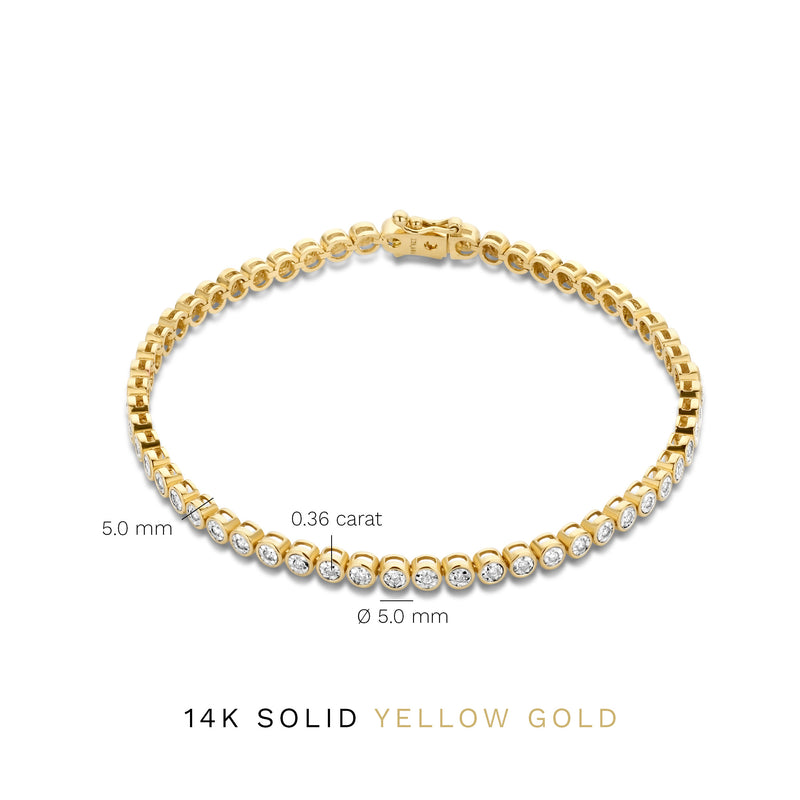 Isabel Bernard De la Paix Alfie 14 Karaat Gouden Tennis Armband | Diamant 0.36 ct | IBD320007-zoom-