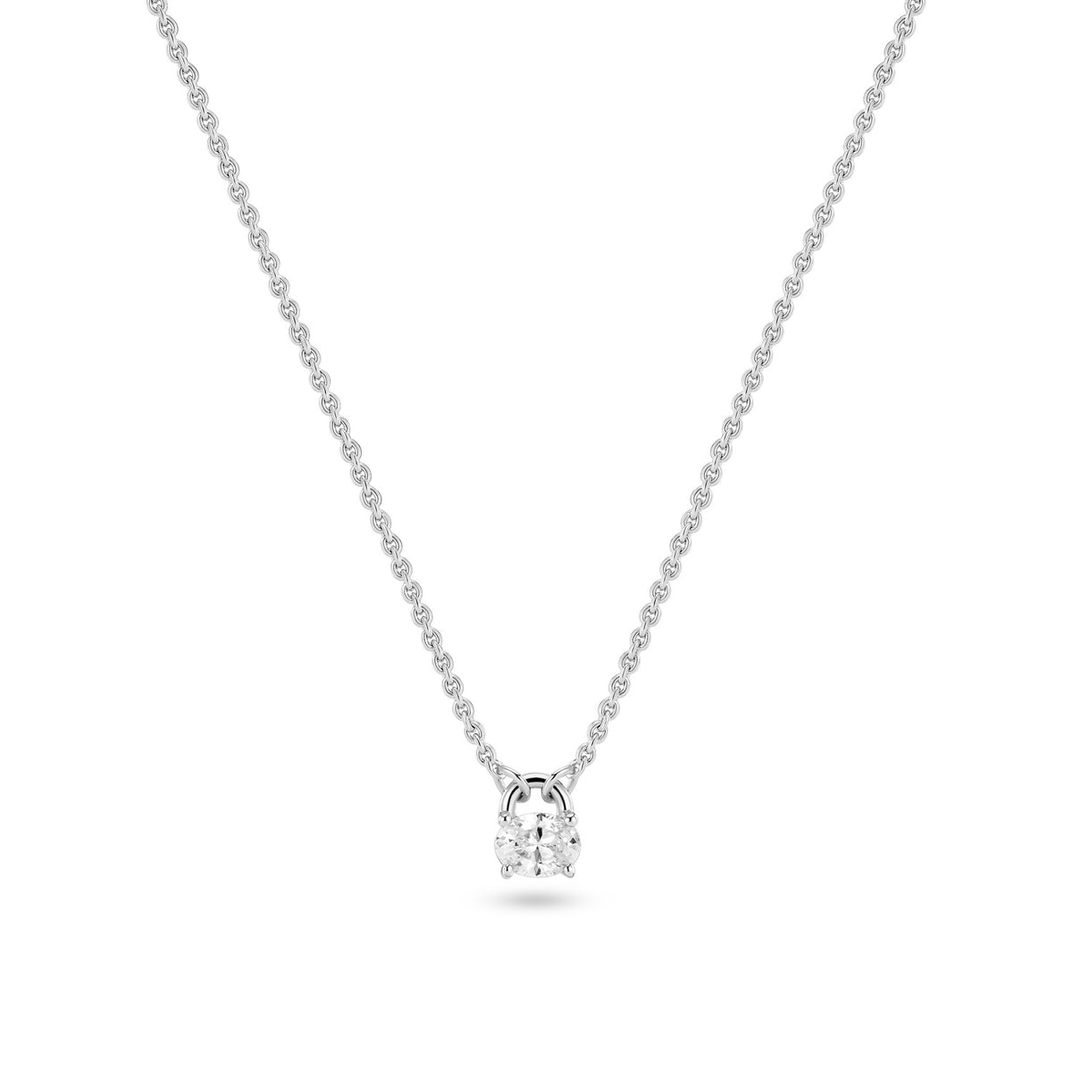 Sif Jakobs 925 Sterling Silver Ovale Necklace SJ-N2744-CZ
