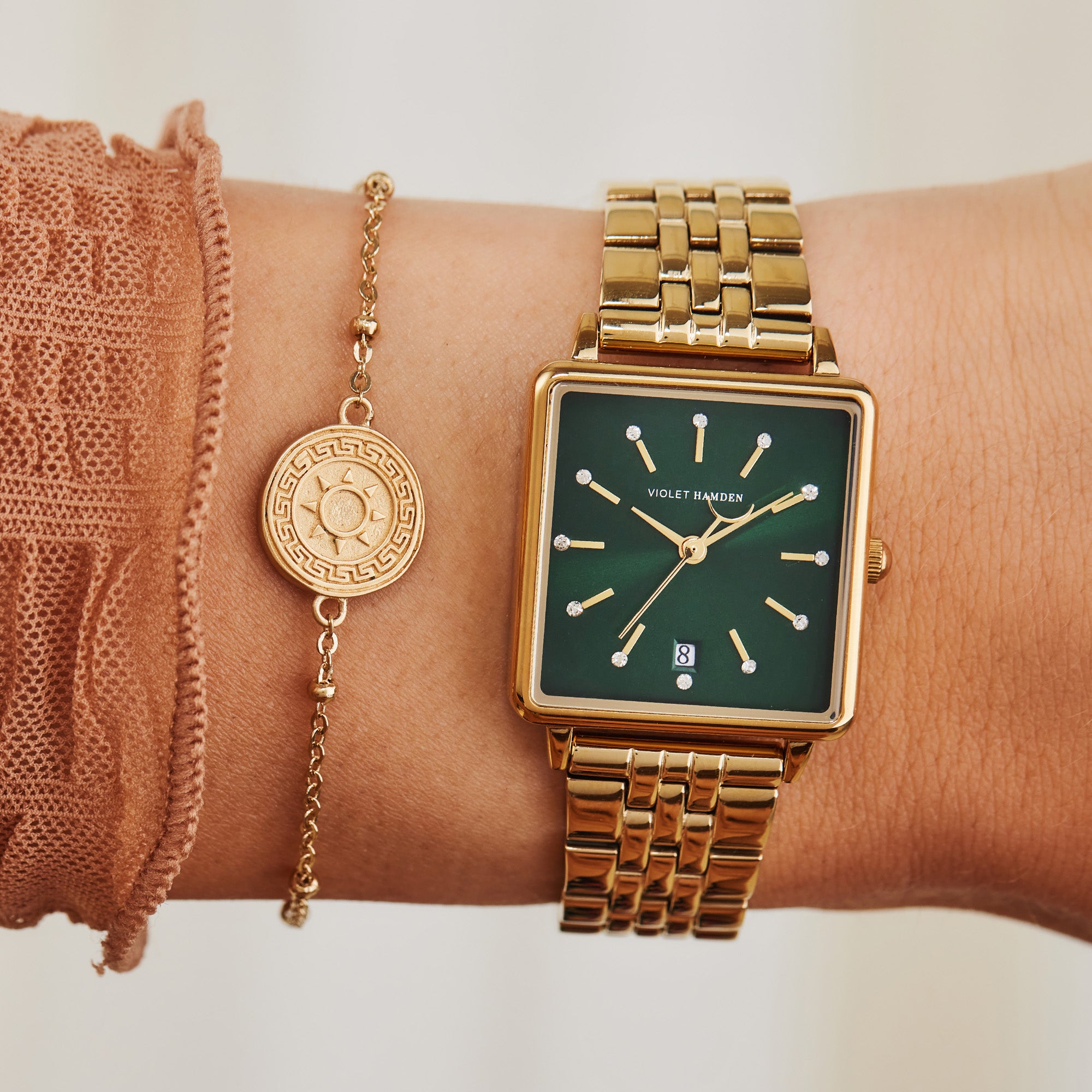 Violet Hamden Dawn Gold-coloured/Green Watch (34 mm) VH09004