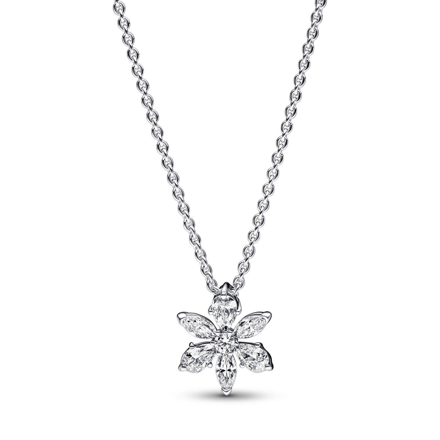 Pandora Timeless 925 Sterling Silver Sparkling Herbarium Cluster Pendant Necklace 392387C01-45