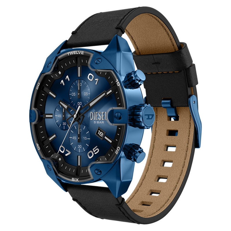 Diesel Spiked Round Dark Blue Dial Watch DZ4703-zoom-