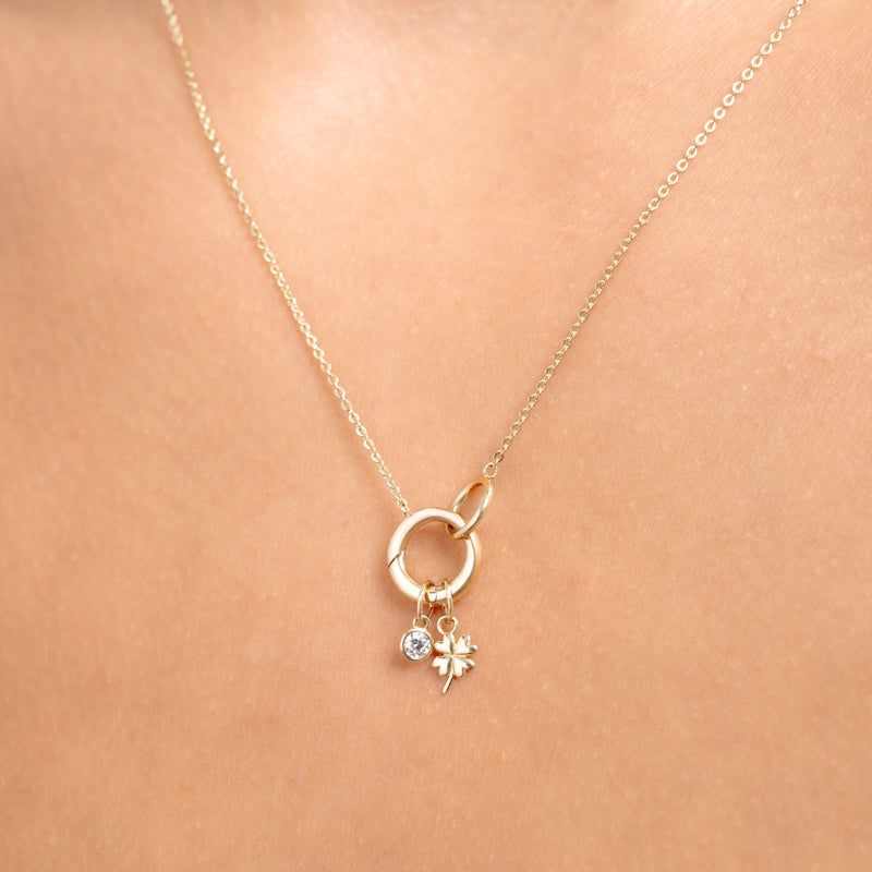 Isabel Bernard Le Marais Ronde Zirkonia 14 karaat gouden bedel IB350060-zoom-