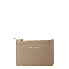 Isabel Bernard Honoré Aveline Taupe Leather Card Holder made of Calfskin IB27017