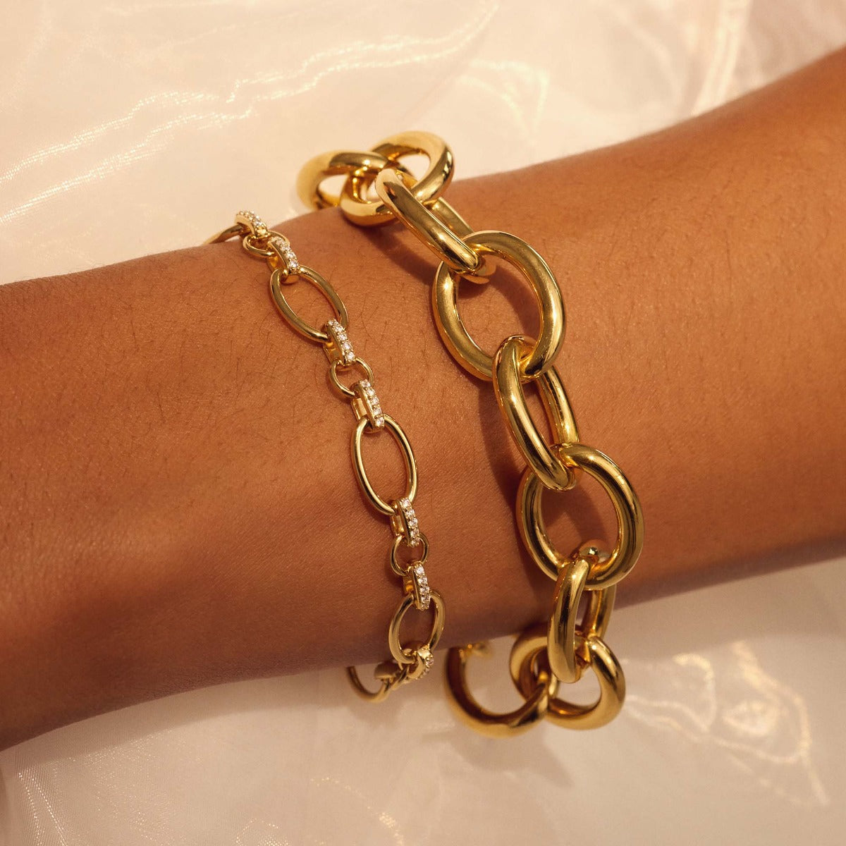 Parte Di Me Bibbiena Poppi Adriane 925 Sterling Silver Gold Plated Link Bracelet PDM32132