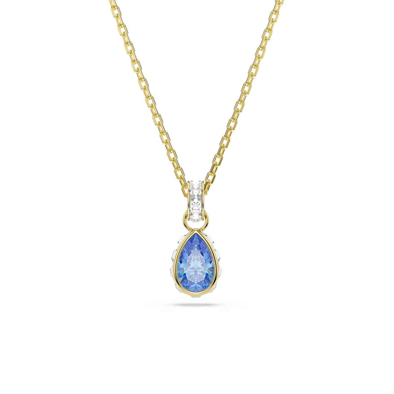 Swarovski Chroma Gouden Ketting met Blauwe Kristallen Hanger 5757786-zoom-