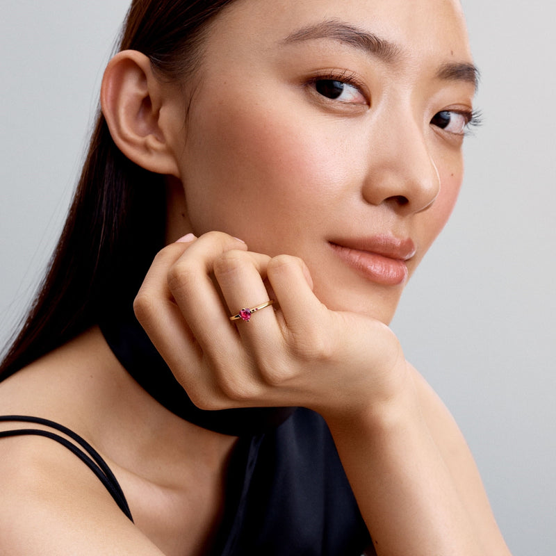 Pandora Love Gold coloured Heart Ring 166574C01-54-zoom-