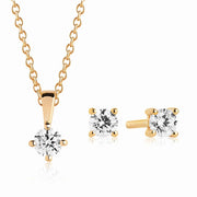 Sif Jakobs Princess Piccolo Silver Set Gold Plated SJ-P4MRDE3MRD-YG-CZ