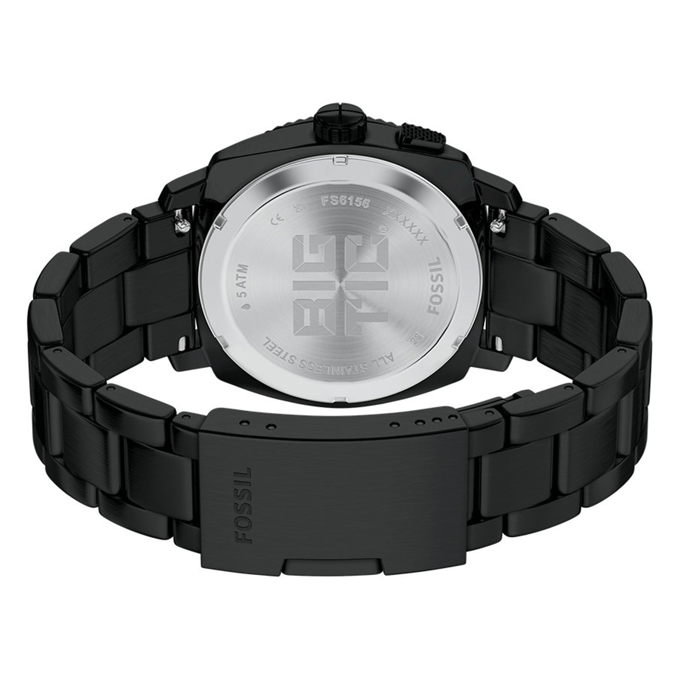 Fossil Machine Big Tic Round Black Dial Watch FS6156