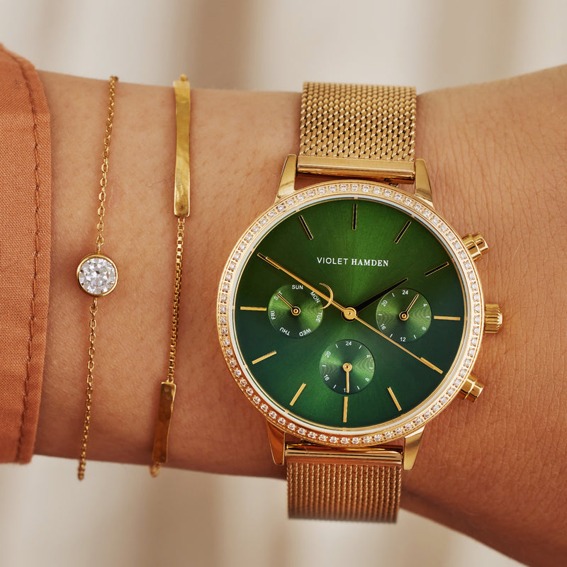 Violet Hamden Venus 925 Sterling Zilveren Gold Plated Armband met Geboortesteen VH320010-DEC-zoom-