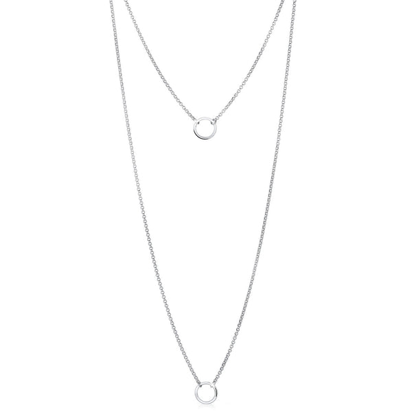 Elli 925 Sterling Silver Layered Link Chain Necklace 2004-BF-0007985-001