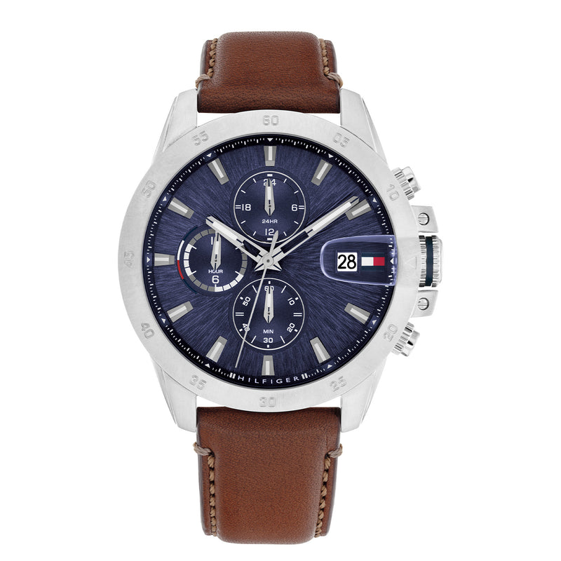 Tommy Hilfiger Jameson Silver and Blue Men's Watch TH1792195-zoom-