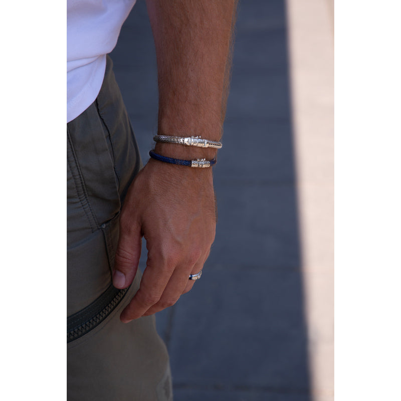 Buddha to Buddha Ellen 925 Sterling Zilveren Blauwe Leren Armband BTB149BU-F-zoom-