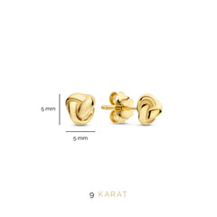 Beloro Jewels Regalo d'Amore 9 karat gold bracelet and ear studs gift set with knot BO90038