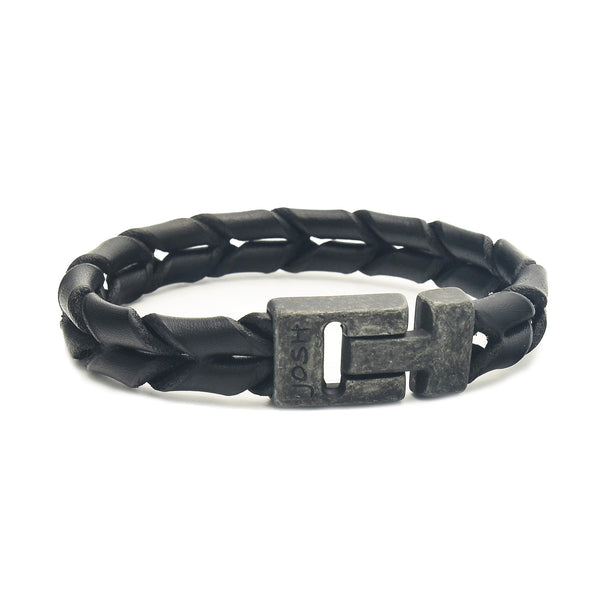 Josh Leather Bracelet 09284-BRA-VB/BLACK/M