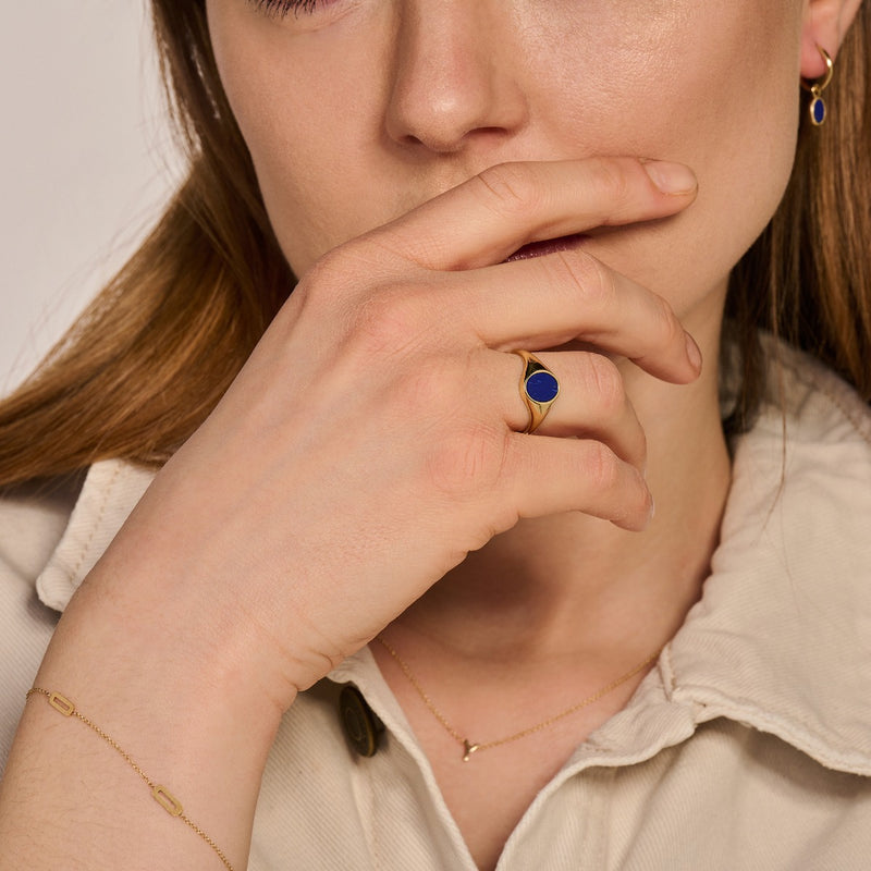 Blush 14 Karaat Gouden Zegelring 1214YLA/56-zoom-