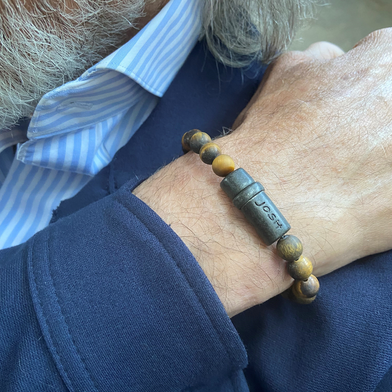 Josh Cognac Natural Stone Bracelet 09285VB/MTCG/MED-zoom-