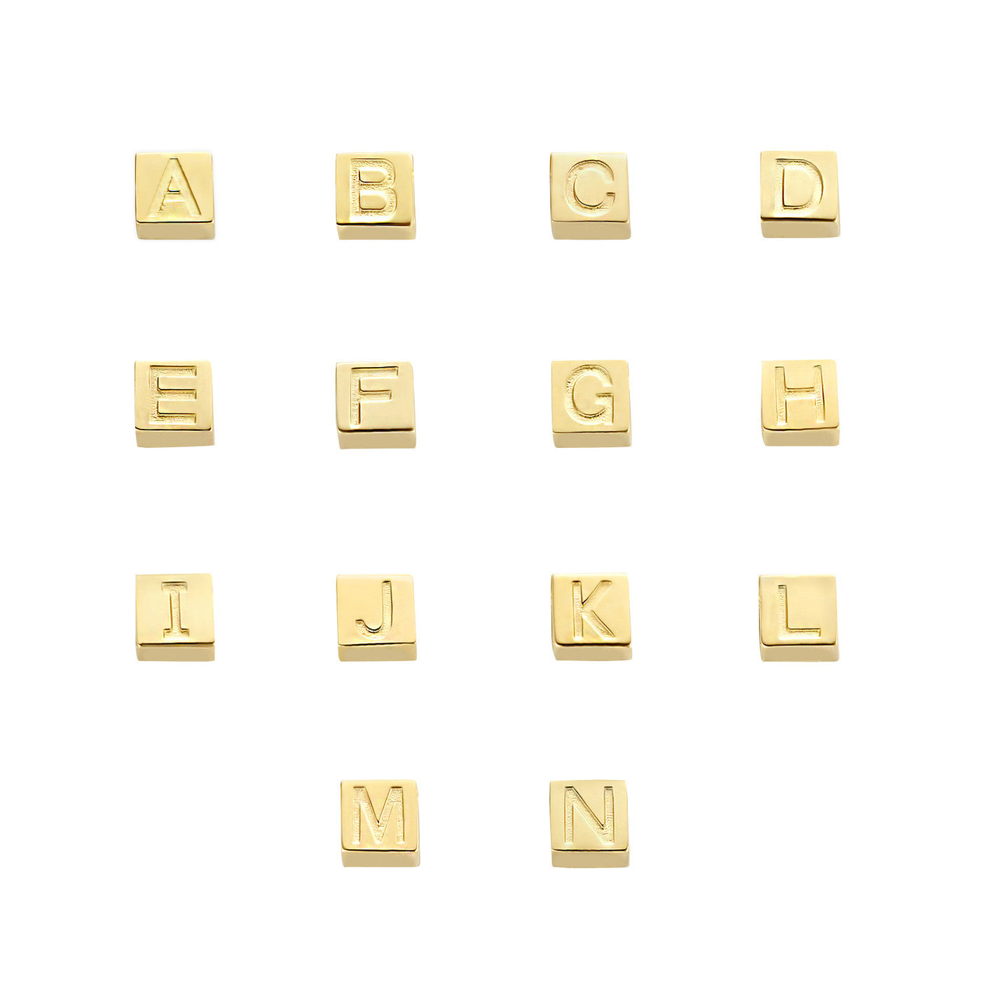 Isabel Bernard Le Carré Felie 14 Carat Golden Initial Charm cube IB340043