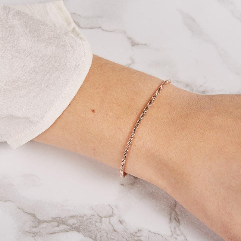 Karma Silver Roseplated Bracelet 94008 (Length: 16.50-19.00 cm)-zoom-