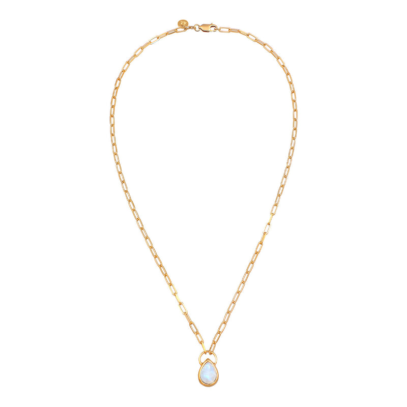 Elli 925 Sterling Silver Link Chain Necklace Gold plated with Moonstone 2004-BF-0008216-001-zoom-