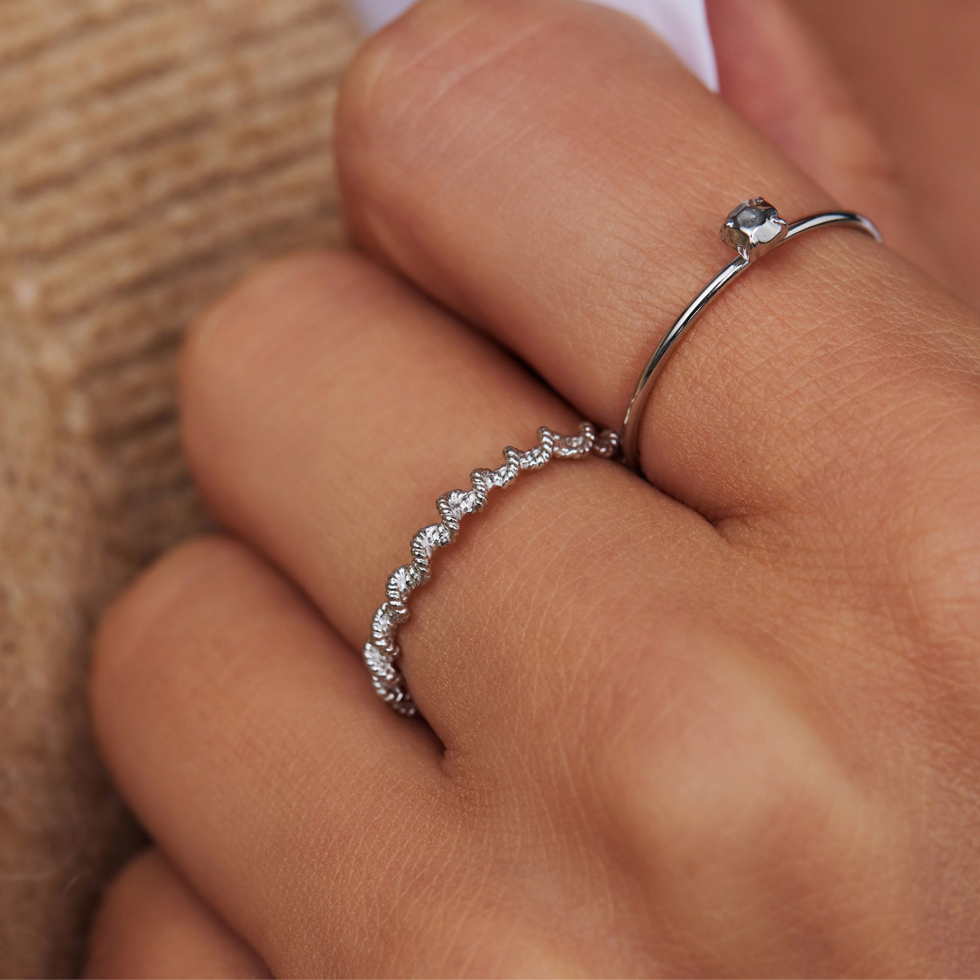 Violet Hamden Sisterhood Twisted Lunar 925 Sterling Silver Ring VH33005-50 (size: 50)