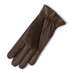 Isabel Bernard Honoré Marcelia dark brown goatskin suéde leather gloves IB67001-131-6.5