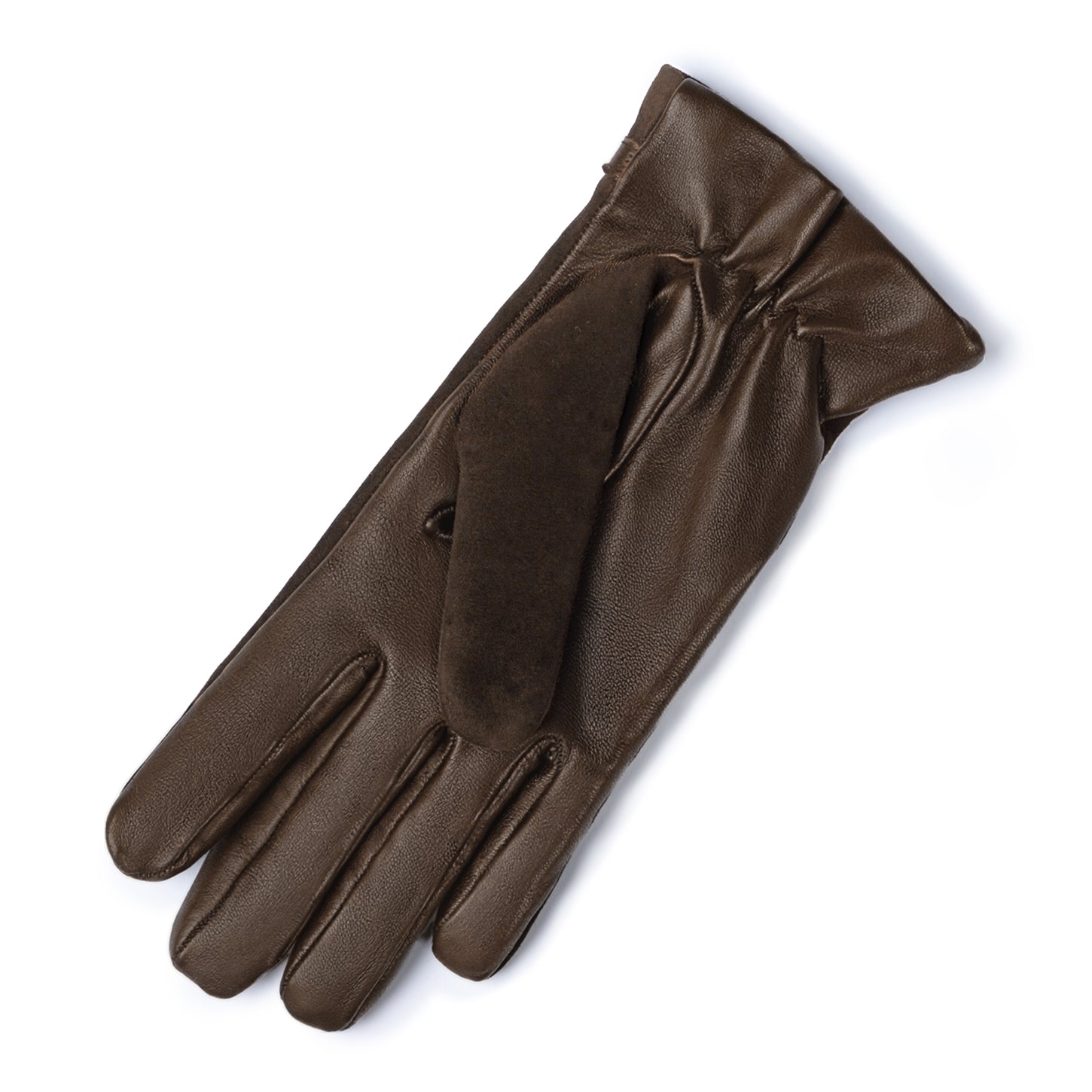 Isabel Bernard Honoré Marcelia dark brown goatskin suéde leather gloves IB67001-131-6.5