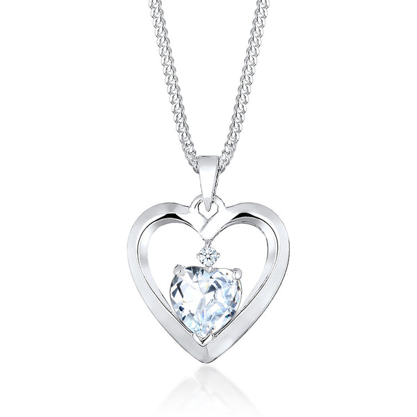Elli 925 Sterling Silver Necklace with Diamond (0.015 ct) 2004-BF-0008032-001