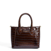 Isabel Bernard Honoré Cloe Mini Croco Bruine Kalfsleren Handtas IB21124-230