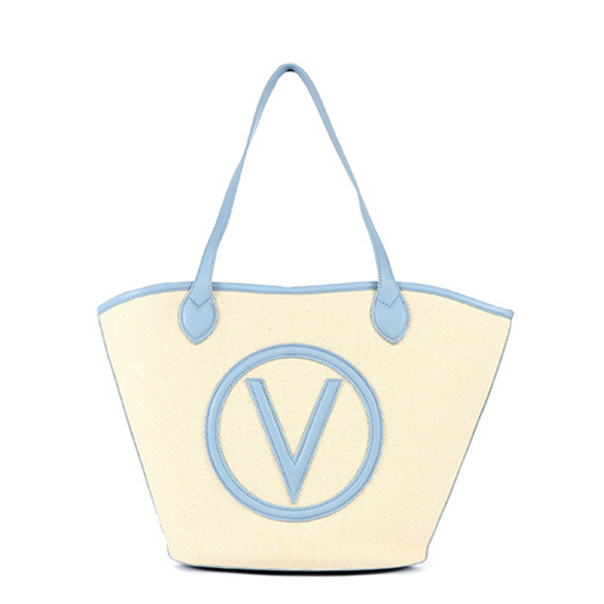 Valentino Bags Covent Beige & Brown Shopper VBS7QO02CANNATURALE/CUOIO