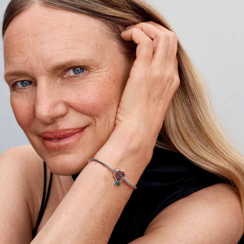 Pandora Nature and Celestial 925 Sterling Silver Rose Charm 793201C02-zoom-