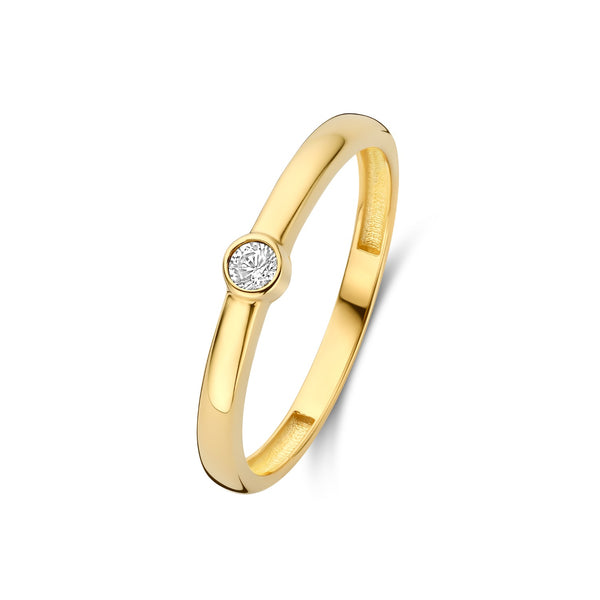Rivoli Josie 14 Karaat Gouden Stacking Ring Met Zirkonia Steentje