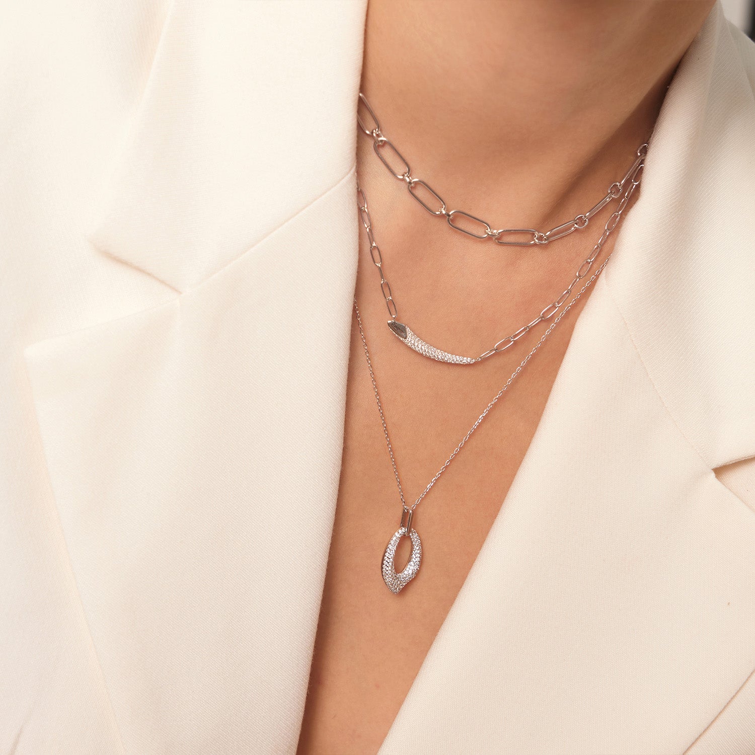 Ania Haie Tough Love 2 925 Sterling Silver Necklace 2002-AH-N051-01H