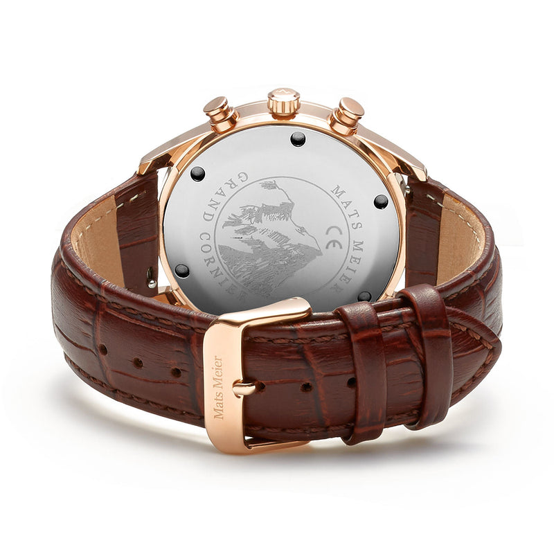 Mats Meier Grand Cornier Chrono Zwart/Bruine Horloge MM00101-zoom-