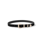Isabel Bernard Rêveur Mathilde zwarte suede riem met goud-kleurige gesp IB60020-101-80