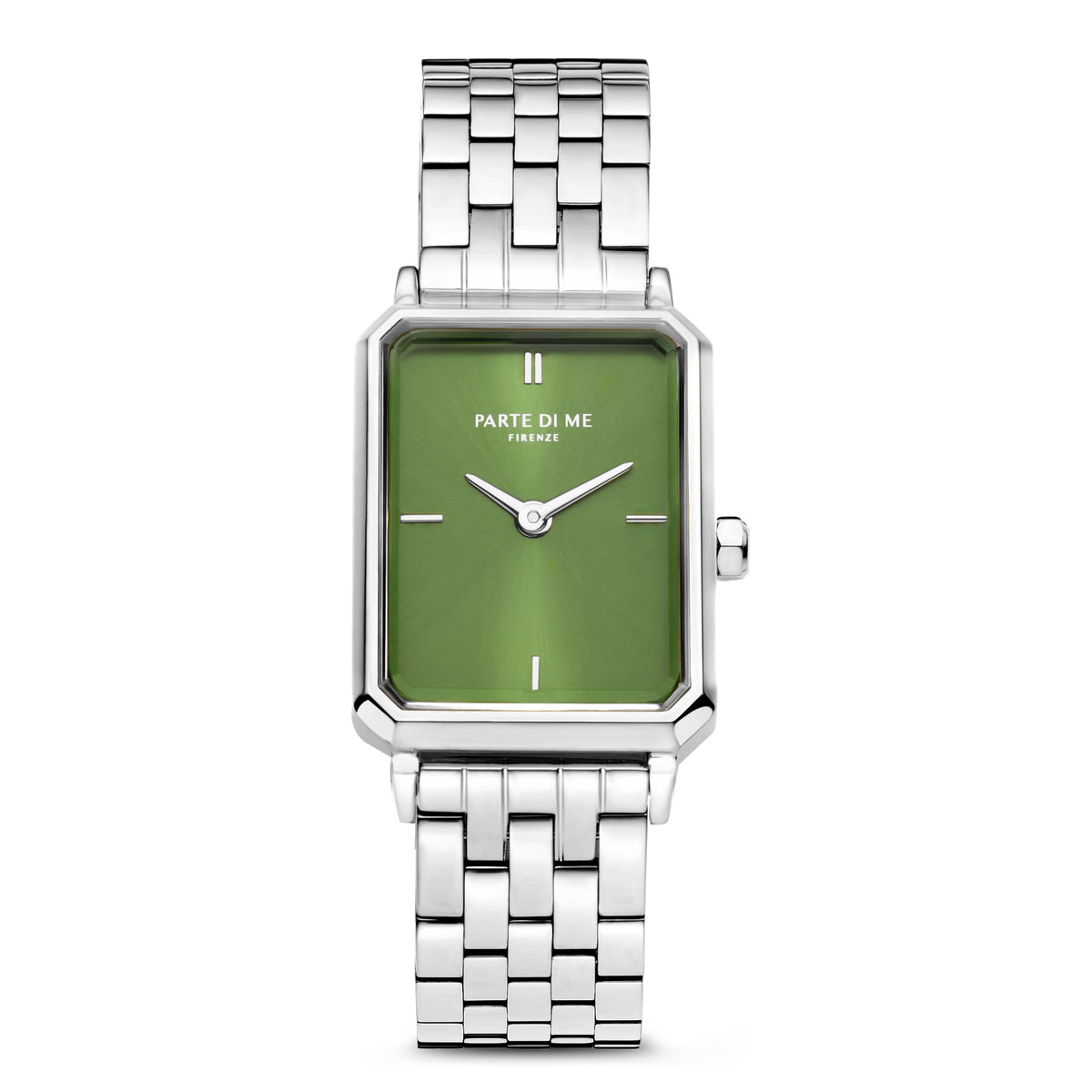 Parte Di Me Orologio Rechthoekig Women'sWatch Silverlcoloured and Green PDM09005