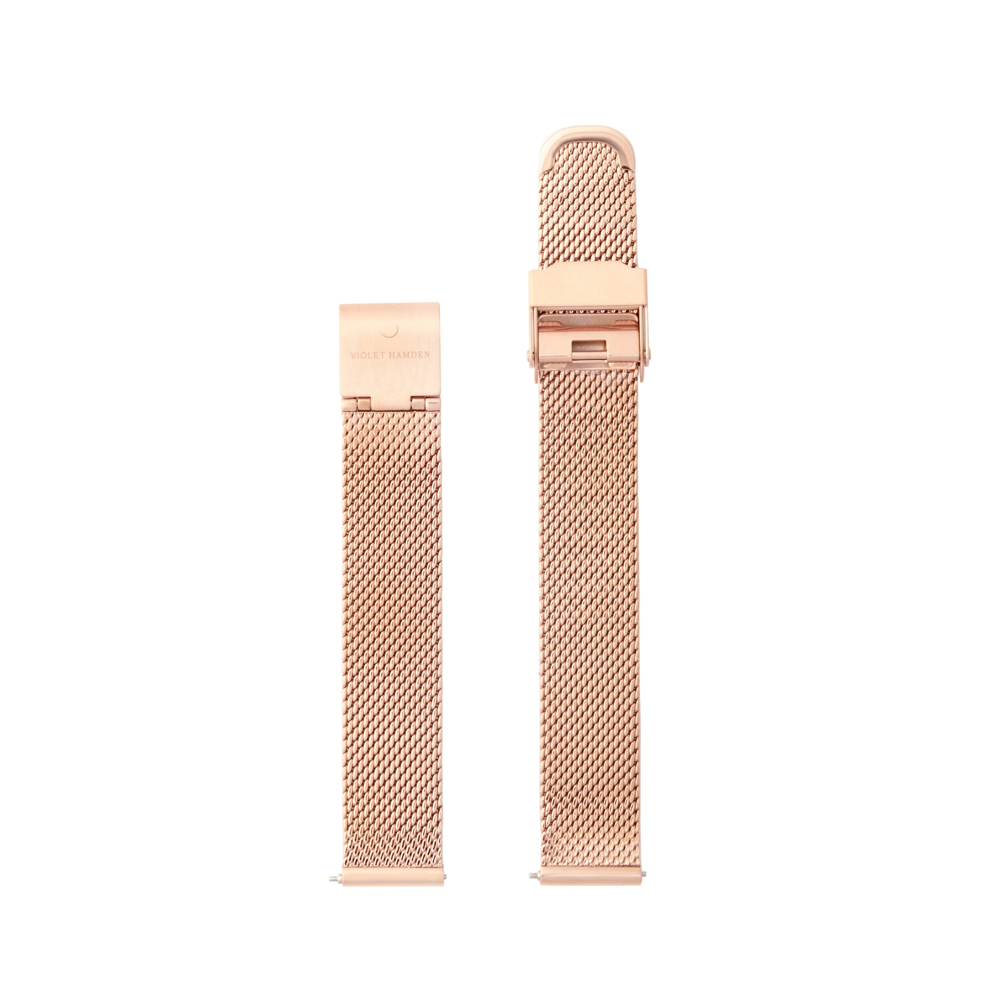 Violet Hamden Sunrise Rose Gold Coloured Mesh Watch Strap (14 mm) VH43008