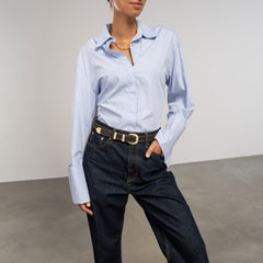 Isabel Bernard Rêveur Mathilde Suede Dark Brown belt with gold-coloured buckle IB60020-131-85