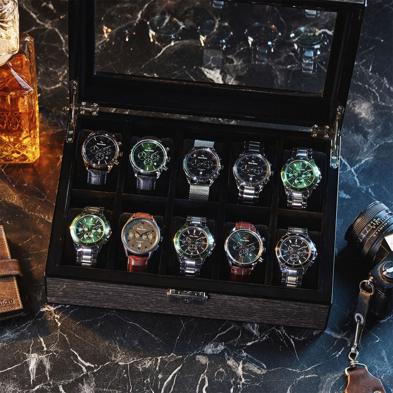 Mats Meier Mont Fort bruine horlogebox voor 10 horloges-zoom-