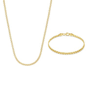 Isabel Bernard Cadeau d'Isabel 14 karaat gouden ketting en armband giftset IB90172