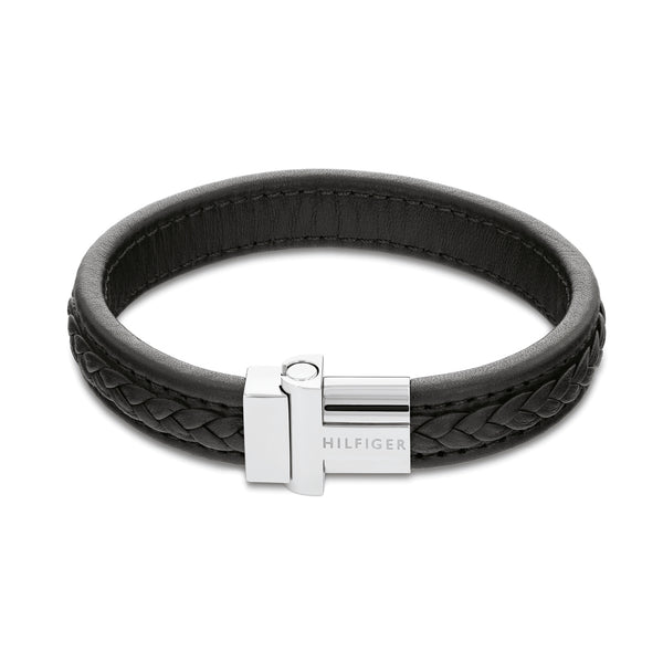 Tommy Hilfiger Jewels Black Leather Bracelet TJ2790375 (Length: 21.00 cm)