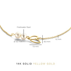 Isabel Bernard Cadeau d'Isabel 14 karat gold bracelet and ear studs gift set with freshwater pearls IB90185