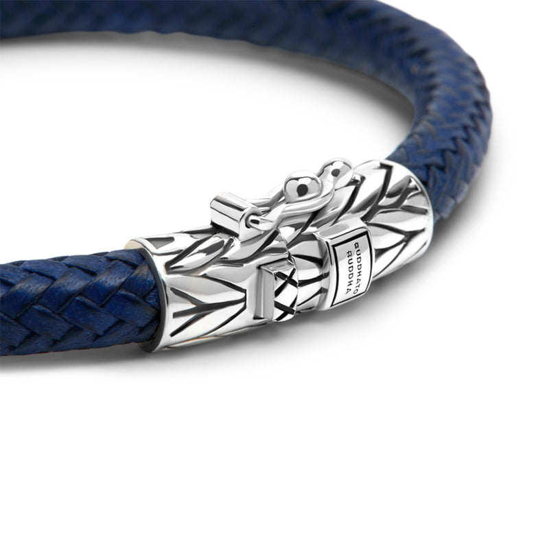 Buddha to Buddha Ellen 925 Sterling Zilveren Blauwe Leren Armband BTB149BU-F-zoom-