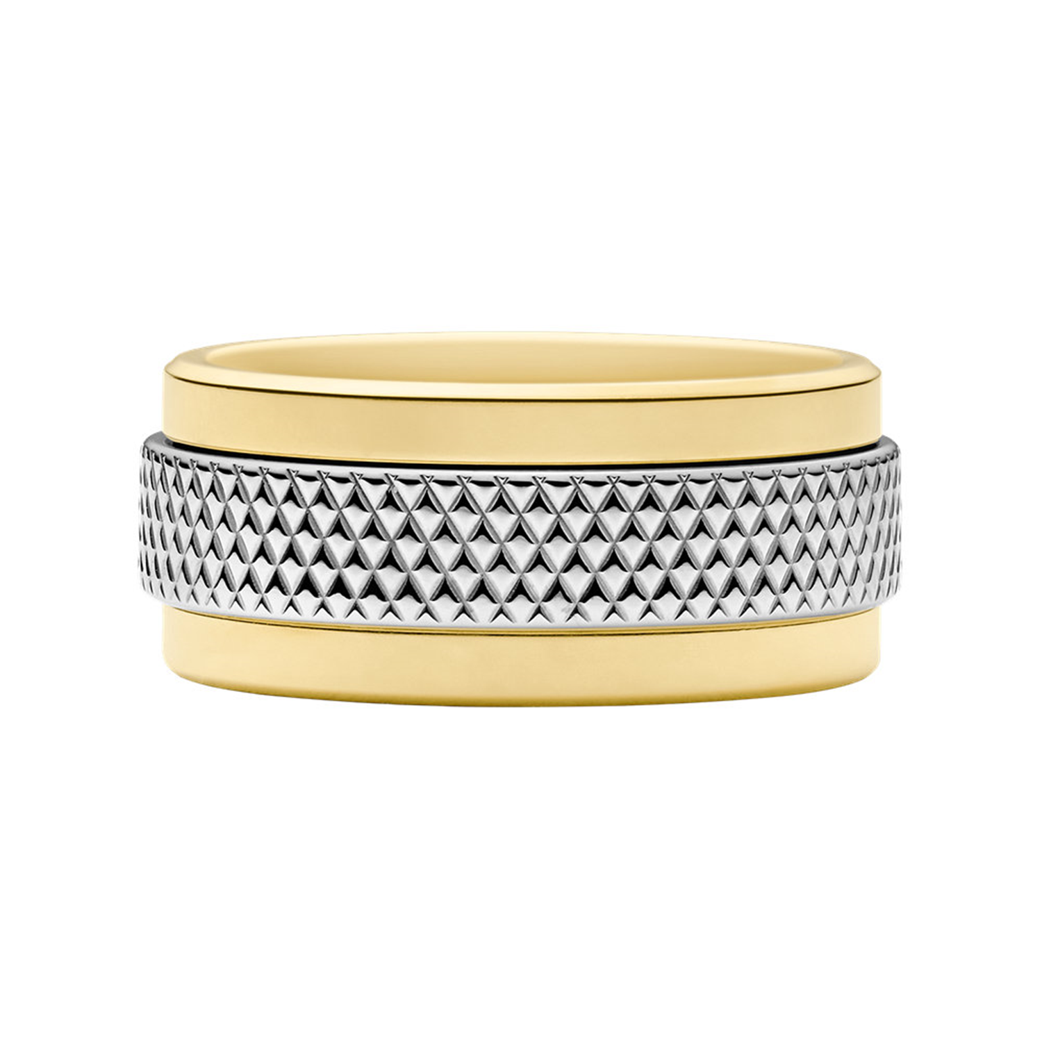 Fossil Knox Silver and Gold Stainless Steel Ring JF049179989